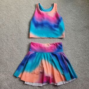 Old Navy Active Ombre Sports Set in Pink, Blue, Coral,  Size Medium (8)